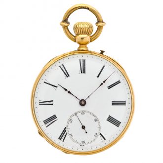 Fine Swiss solid 18 carat gold lever pocket watch Circa 1870