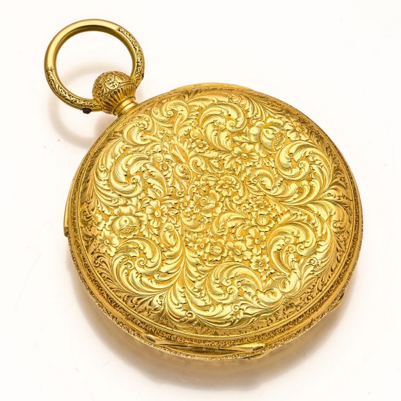 Heavy Enlish 18 carat gold duplex minute repeater Circa 1863 Heavy Enlish 18 carat gold duplex minute repeater Circa 1863