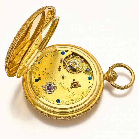 Heavy Enlish 18 carat gold duplex minute repeater Circa 1863 Heavy Enlish 18 carat gold duplex minute repeater Circa 1863