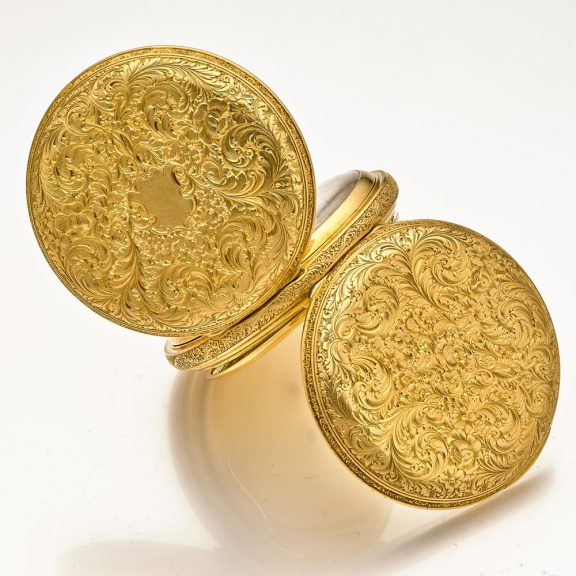 Heavy Enlish 18 carat gold duplex minute repeater Circa 1863 Heavy Enlish 18 carat gold duplex minute repeater Circa 1863