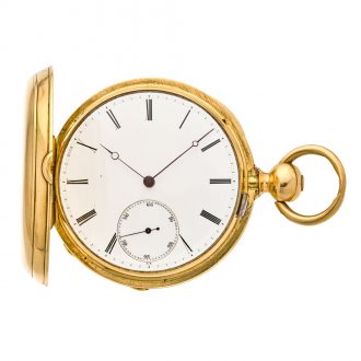 Swiss gold hunting cased one-minute tourbillon watch Circa 1860