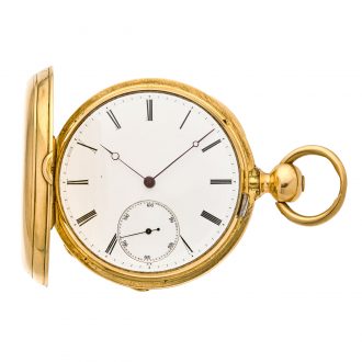 Swiss gold hunting cased one-minute tourbillon watch Circa 1860