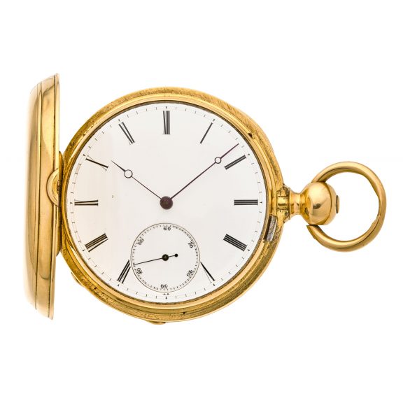 Swiss gold hunting cased one-minute tourbillon watch Circa 1860 Swiss gold hunting cased one-minute tourbillon watch Circa 1860