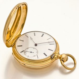 Swiss gold hunting cased one-minute tourbillon watch Circa 1860