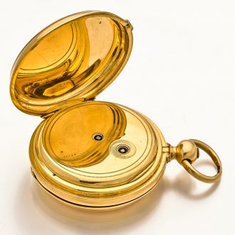 Swiss gold hunting cased one-minute tourbillon watch Circa 1860