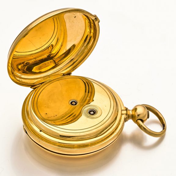 Swiss gold hunting cased one-minute tourbillon watch Circa 1860 Swiss gold hunting cased one-minute tourbillon watch Circa 1860