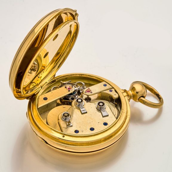 Swiss gold hunting cased one-minute tourbillon watch Circa 1860 Swiss gold hunting cased one-minute tourbillon watch Circa 1860