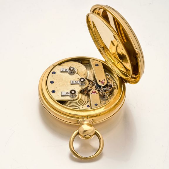 Swiss gold hunting cased one-minute tourbillon watch Circa 1860 Swiss gold hunting cased one-minute tourbillon watch Circa 1860