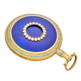 Exquisite English gold and enamel verge pocket watch Circa 1810