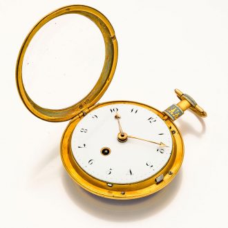 Exquisite English gold and enamel verge pocket watch Circa 1810