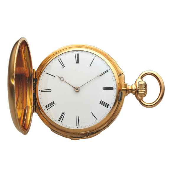 Swiss minute repeating gold hunting cased pocket watch Circa 1880