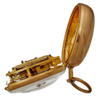 English gold verge in a chased and engraved case Circa 1770