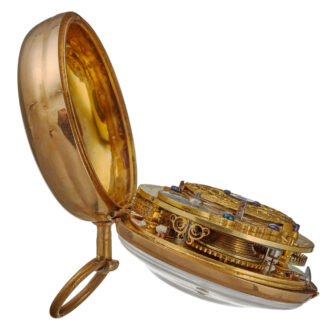 English gold verge in a chased and engraved case Circa 1770