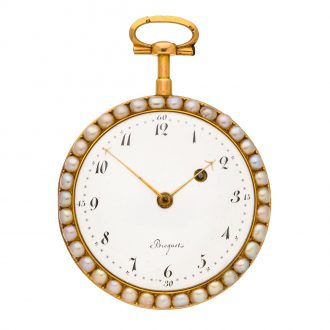 Splendid French 18K gold and enamel verge watch Circa 1790