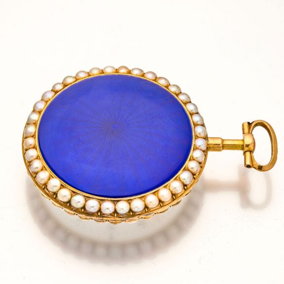 Splendid French 18K gold and enamel verge watch Circa 1790 Splendid French 18K gold and enamel verge watch Circa 1790