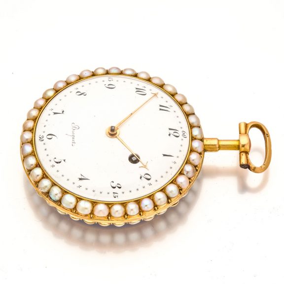 Splendid French 18K gold and enamel verge watch Circa 1790 Splendid French 18K gold and enamel verge watch Circa 1790