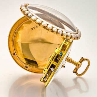 Splendid French 18K gold and enamel verge watch Circa 1790