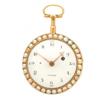 French 18 carat gold and enamel pocket watch Circa 1800