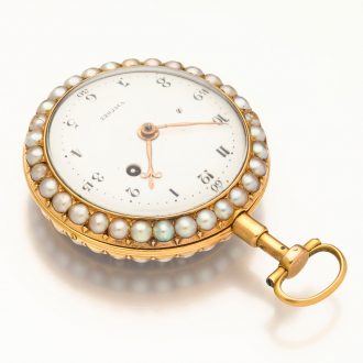 French 18 carat gold and enamel pocket watch Circa 1800
