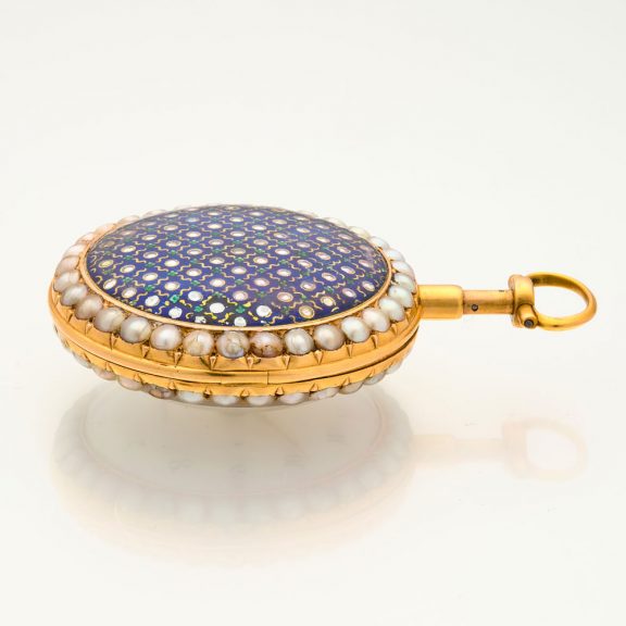 French 18 carat gold and enamel pocket watch Circa 1800 French 18 carat gold and enamel pocket watch Circa 1800