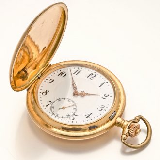 Swiss 14K gold hunting cased lever pocket watch Circa 1918