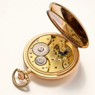 Swiss 14K gold hunting cased lever pocket watch Circa 1918