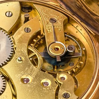 Swiss 14K gold hunting cased lever pocket watch Circa 1918