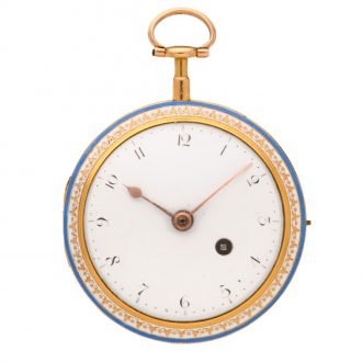English gold and translucent enamel pocket watch Circa 1790