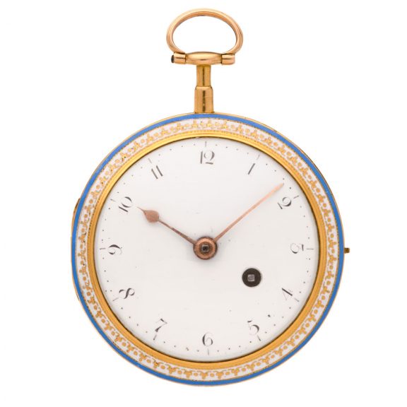 English gold and translucent enamel pocket watch Circa 1790 English gold and translucent enamel pocket watch Circa 1790