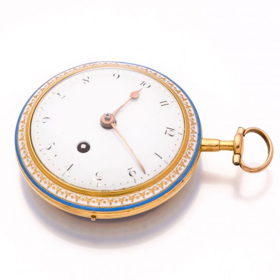English gold and translucent enamel pocket watch Circa 1790 English gold and translucent enamel pocket watch Circa 1790