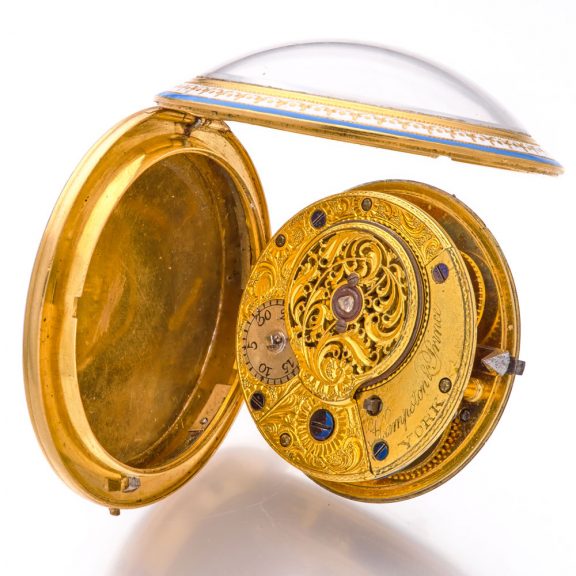 English gold and translucent enamel pocket watch Circa 1790 English gold and translucent enamel pocket watch Circa 1790