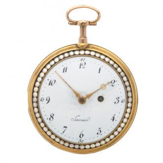 French 18 carat gold watch with beautiful painting Circa 1795