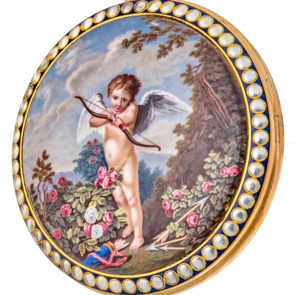 French 18 carat gold watch with beautiful painting Circa 1795 French 18 carat gold watch with beautiful painting Circa 1795