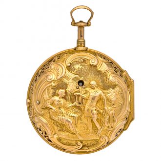 English 22K gold very early five minute repeater watch Circa 1710