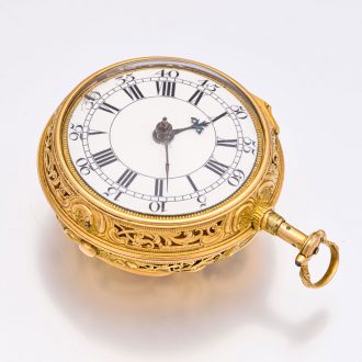 English 22K gold very early five minute repeater watch Circa 1710