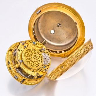 English 22K gold very early five minute repeater watch Circa 1710
