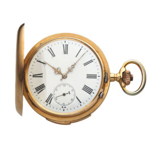 Swiss gilt hunting cased quarter repeating pocket watch Circa 1885