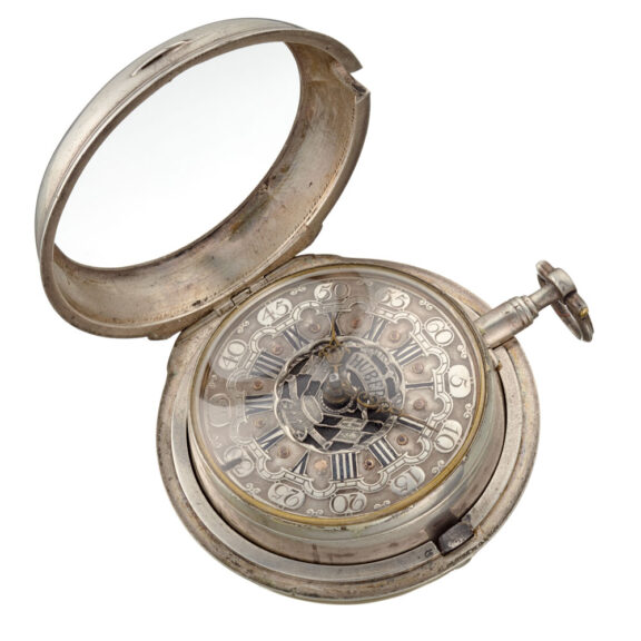 A Dutch verge watch by Hubert with champleve dial Circa 1720 A Dutch verge watch by Hubert with champleve dial Circa 1720