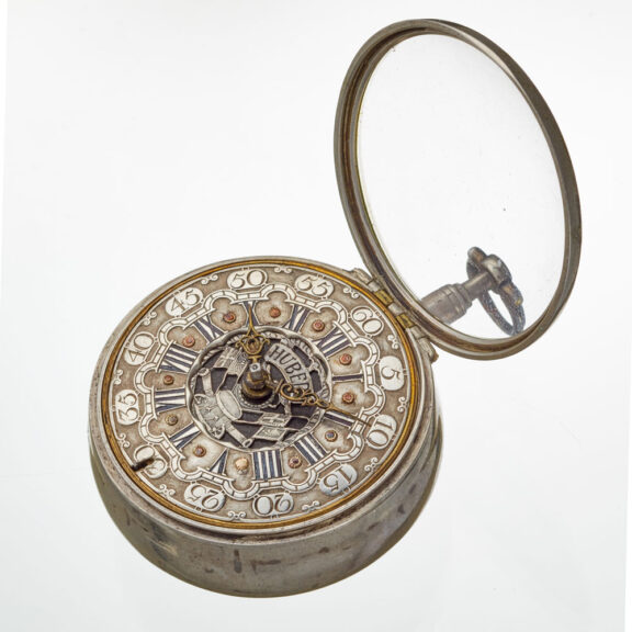 A Dutch verge watch by Hubert with champleve dial Circa 1720and champleve dial Circa 1720 A Dutch verge watch by Hubert with champleve dial Circa 1720