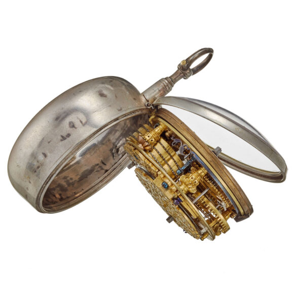 A Dutch verge watch by Hubert with champleve dial Circa 1720 A Dutch verge watch by Hubert with champleve dial Circa 1720