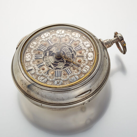 A Dutch verge watch by Hubert with champleve dial Circa 1720 A Dutch verge watch by Hubert with champleve dial Circa 1720