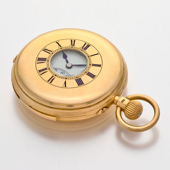English heavy gold half hunting cased minute repeater Circa 1902 English heavy gold half hunting cased minute repeater Circa 1902