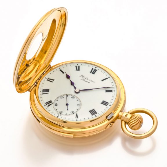 English heavy gold half hunting cased minute repeater Circa 1902 English heavy gold half hunting cased minute repeater Circa 1902