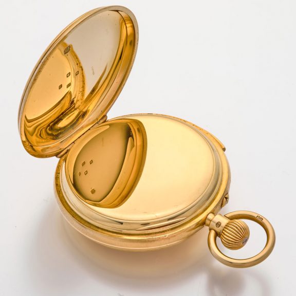 English heavy gold half hunting cased minute repeater Circa 1902 English heavy gold half hunting cased minute repeater Circa 1902