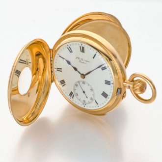 English heavy gold half hunting cased minute repeater Circa 1902