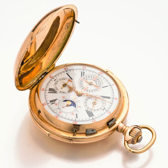 Swiss gold complicated repeating chronograph watch Circa 1900 Swiss gold complicated repeating chronograph watch Circa 1900