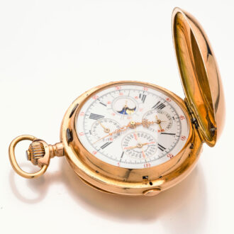 Swiss gold complicated repeating chronograph watch Circa 1900