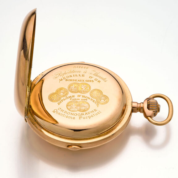 Swiss gold complicated repeating chronograph watch Circa 1900 Swiss gold complicated repeating chronograph watch Circa 1900
