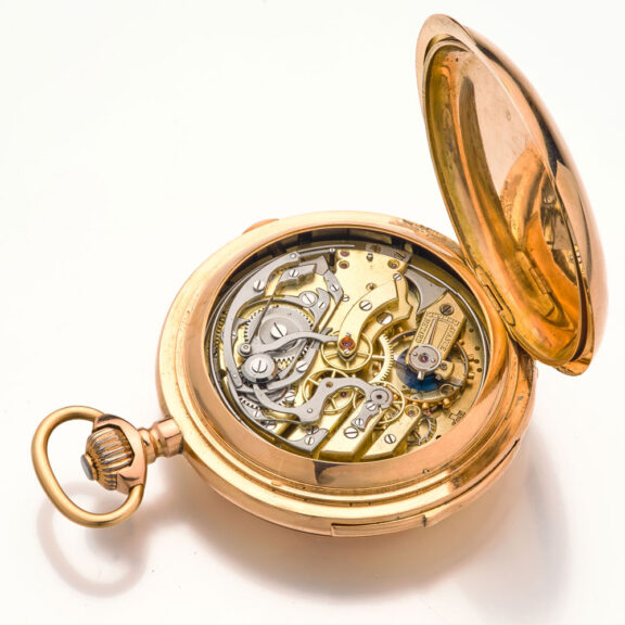 Swiss gold complicated repeating chronograph watch Circa 1900 Swiss gold complicated repeating chronograph watch Circa 1900