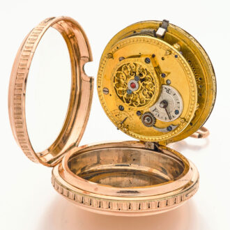 French gold quarter repeating verge pocket watch Circa 1790